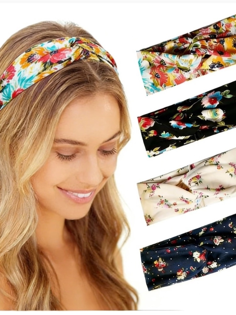 Amazon Floral Twist Headbands - Multicolor Floral Prints